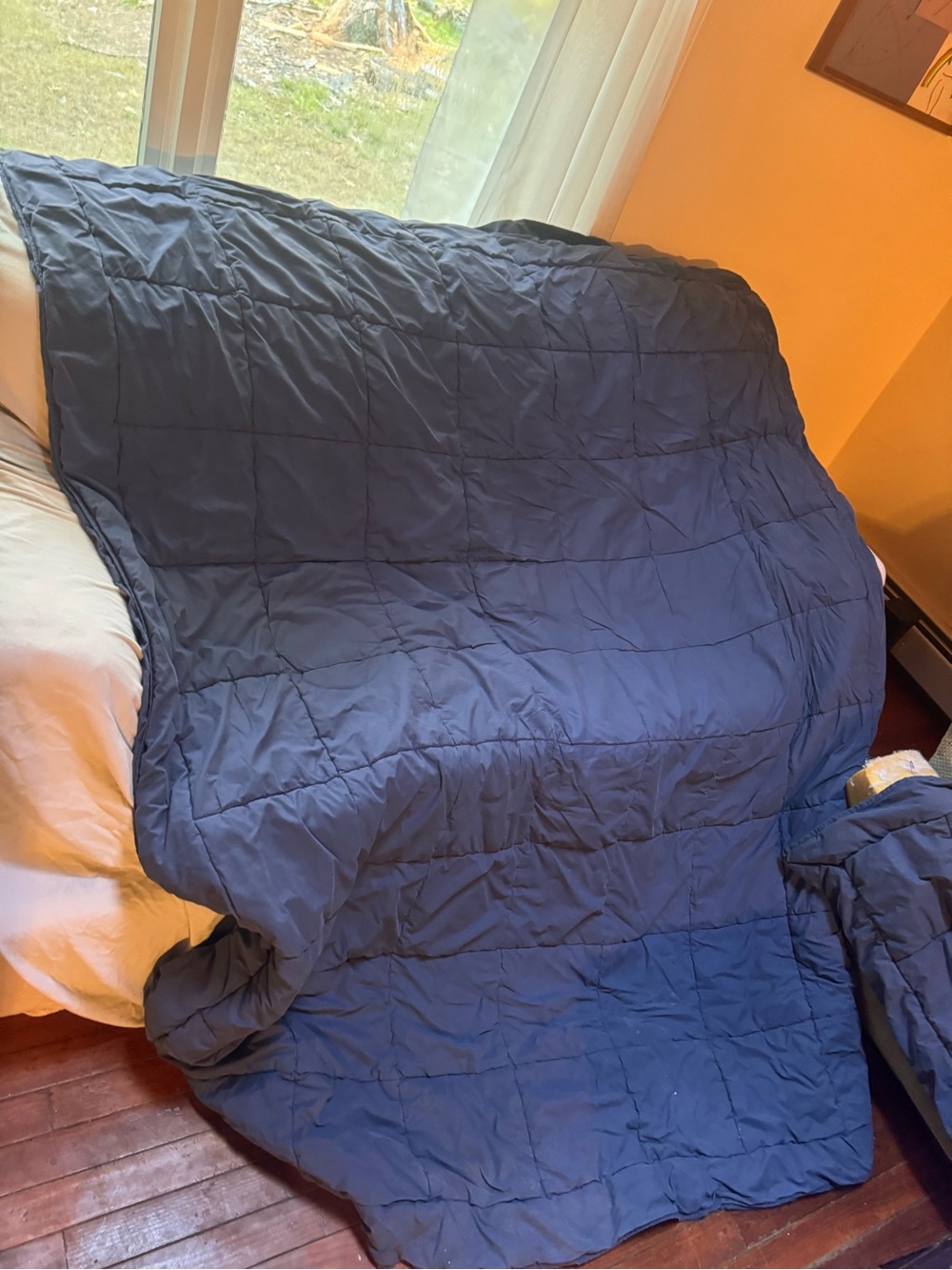 L.L. Bean Navy Quilted Comforter twin